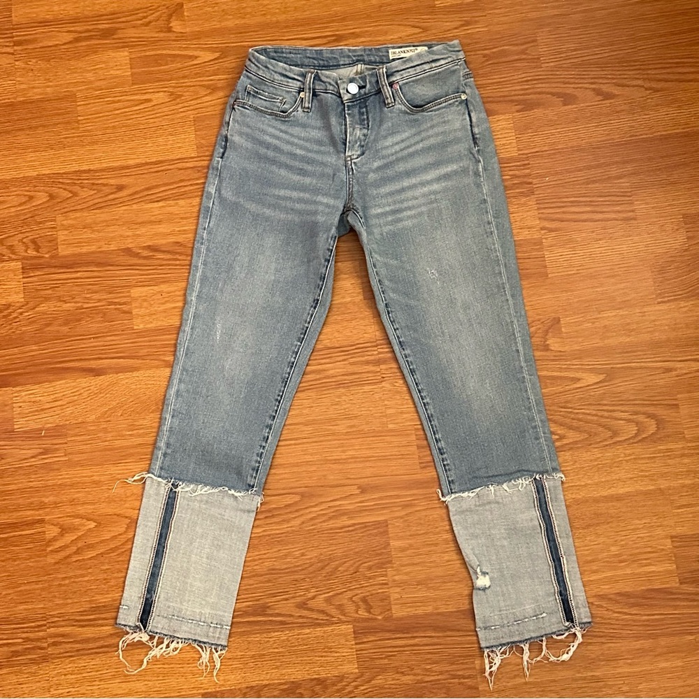 Blank NYC Deep Cuff Distressed Denim Jeans - Size 27